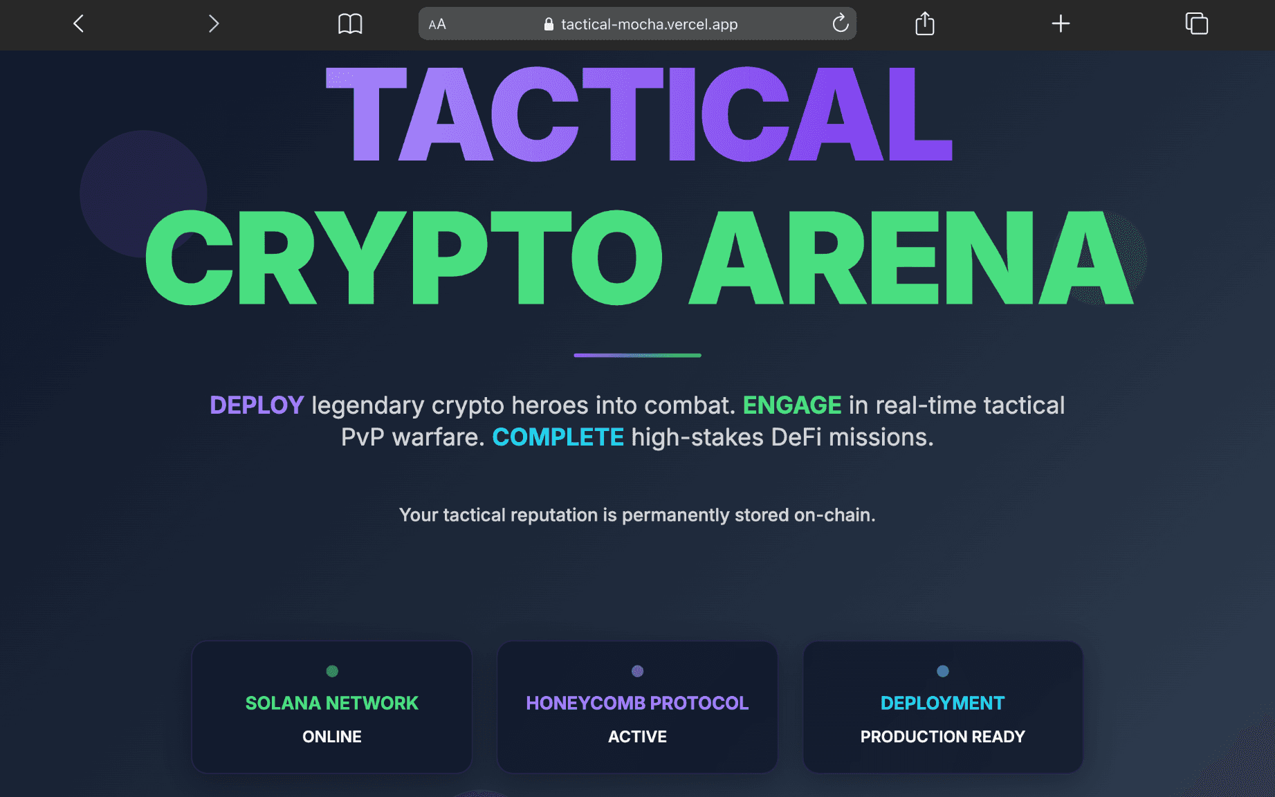 Tactical Crypto Arena
